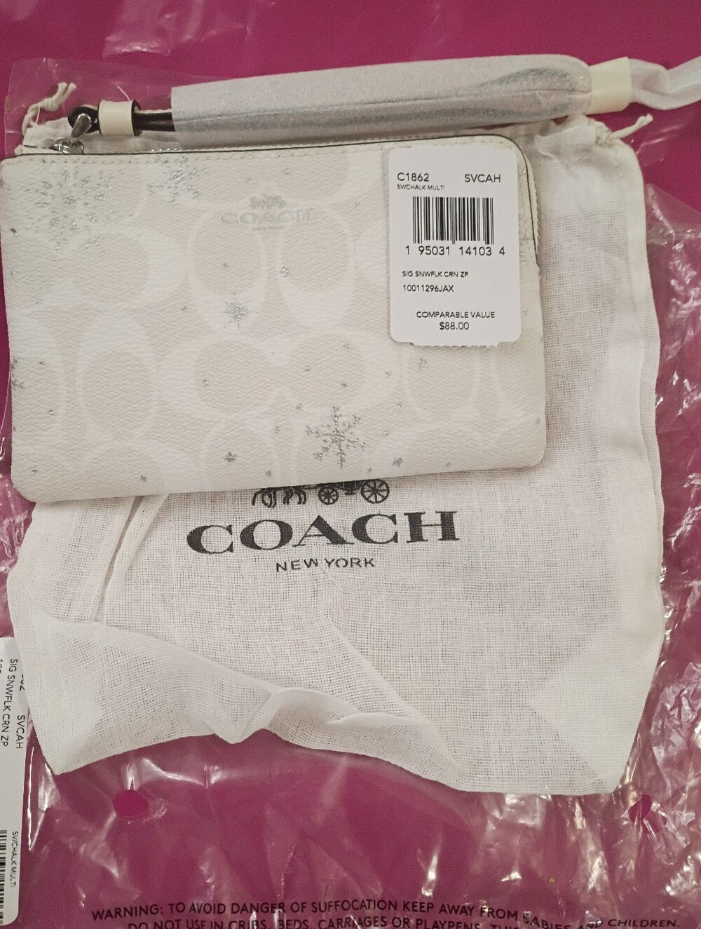 Coach Limited Edition Snowflake Wristlet NWT